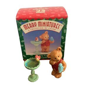 Hallmark Merry Miniatures Favorite Friends Bear 2-Piece Set Box Holiday Decor
